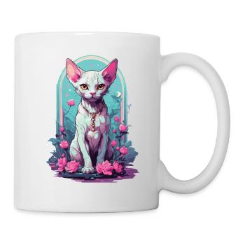 Occult Sphynx Cat in Pastel Goth Style - Mug - white - Right
