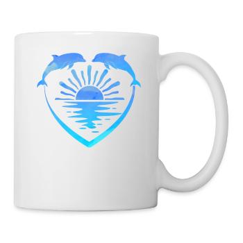 Dolphin Heart Sunset - Mug - white - Right