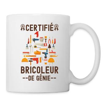 Certifié bricoleur de génie - Mug blanc - blanc - Droite