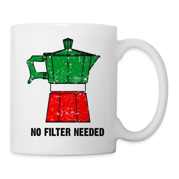 No filter needed - wir brauchen keinen Filter - Tasse - Weiß - Rechts