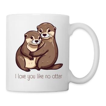 Otter Pärchen - I love you like no otter - Tasse - Weiß - Rechts