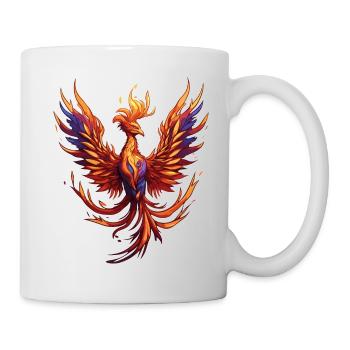 Phoenix / Vogel / Tier / Fabelwesen / Feuer - Tasse - Weiß - Rechts