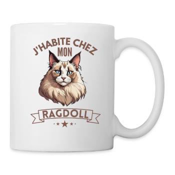 J habite chez mon chat RAGDOLL - Mug blanc - blanc - Droite