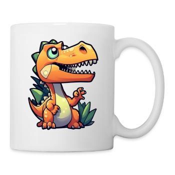 Karikatur-Dinosaurier - Tasse - Weiß - Rechts