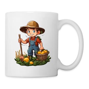 Farmer / Bauer / Ernte / Anbau / Bauernhof / Erde - Tasse - Weiß - Rechts