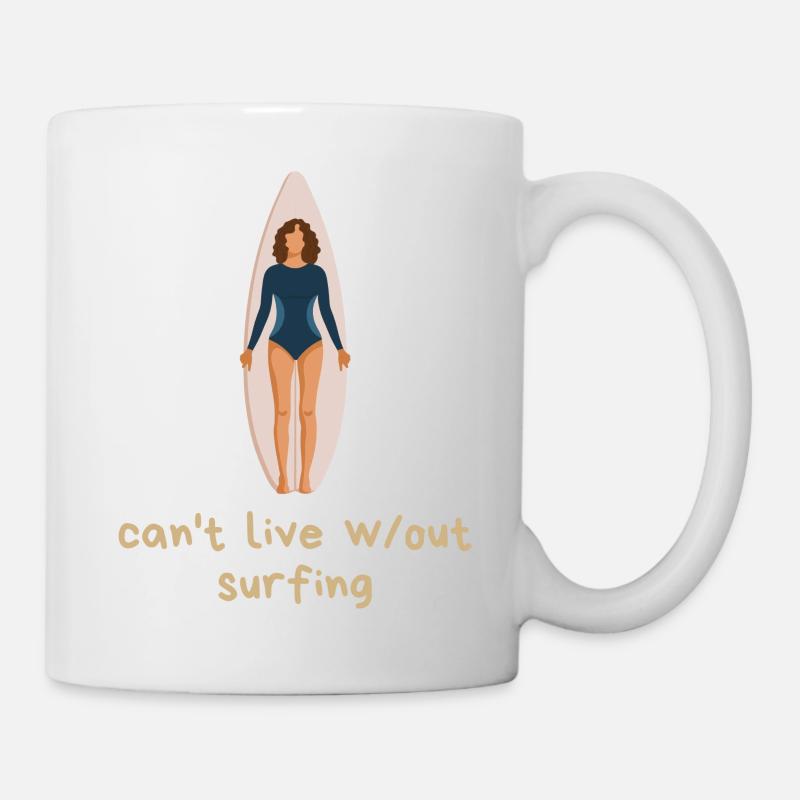 Can't live without surfing - Tasse - Weiß