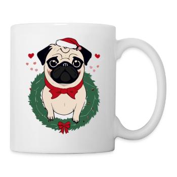 Merry Pugging Christmas Dog Santa Pug Xmas Merry - Mug - white - Right