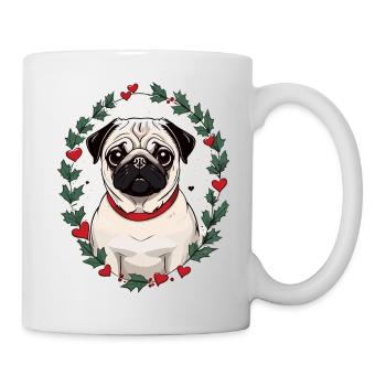 Merry Pugging Christmas Dog Santa Pug Xmas Merry - Mug - white - Right