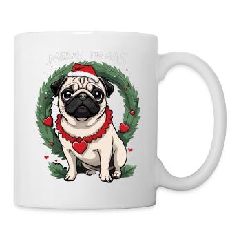 Joyeux Carlin Noël Chien Père Noël Carlin Joyeux - Mug blanc - blanc - Droite
