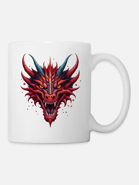 Drachenkopf - Tasse - Weiß