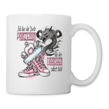 Frau - Prinzessen die den Drachen selber tötet - Tasse - Weiß - Rechts