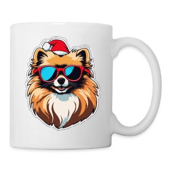 Dessin de Noël poméranien - Mug blanc - blanc - Droite