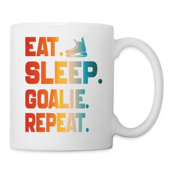 Eat Sleep Goalie Repeat Hockey Lover Geschenk - Tasse - Weiß - Rechts