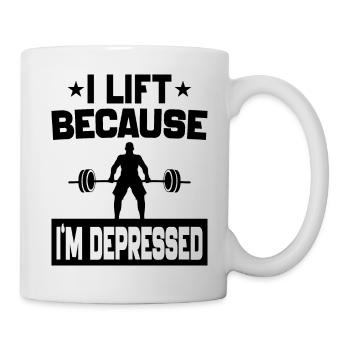 I Lift Because i'm Depressed Workout Motivation - Mug blanc - blanc - Droite