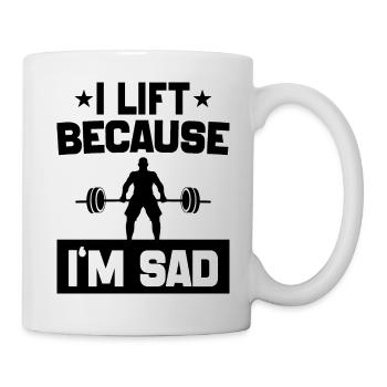 I Lift Because I'm Sad workout Joke motivation gym - Mug blanc - blanc - Droite
