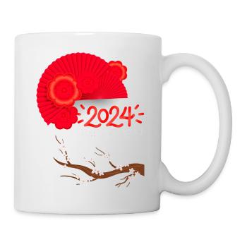 Happy New Year - Chinastyle - Tasse - Weiß - Rechts