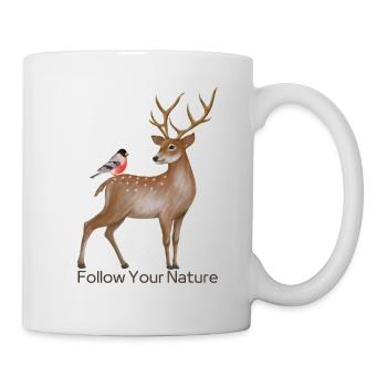 Hirsch - Tasse - Weiß - Rechts