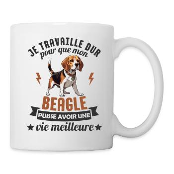 humour école canine beagle - Mug blanc - blanc - Droite