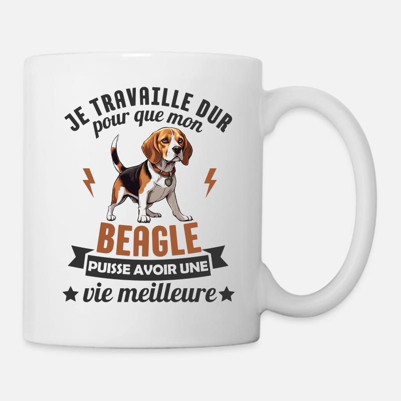 humour école canine beagle - Mug blanc - blanc