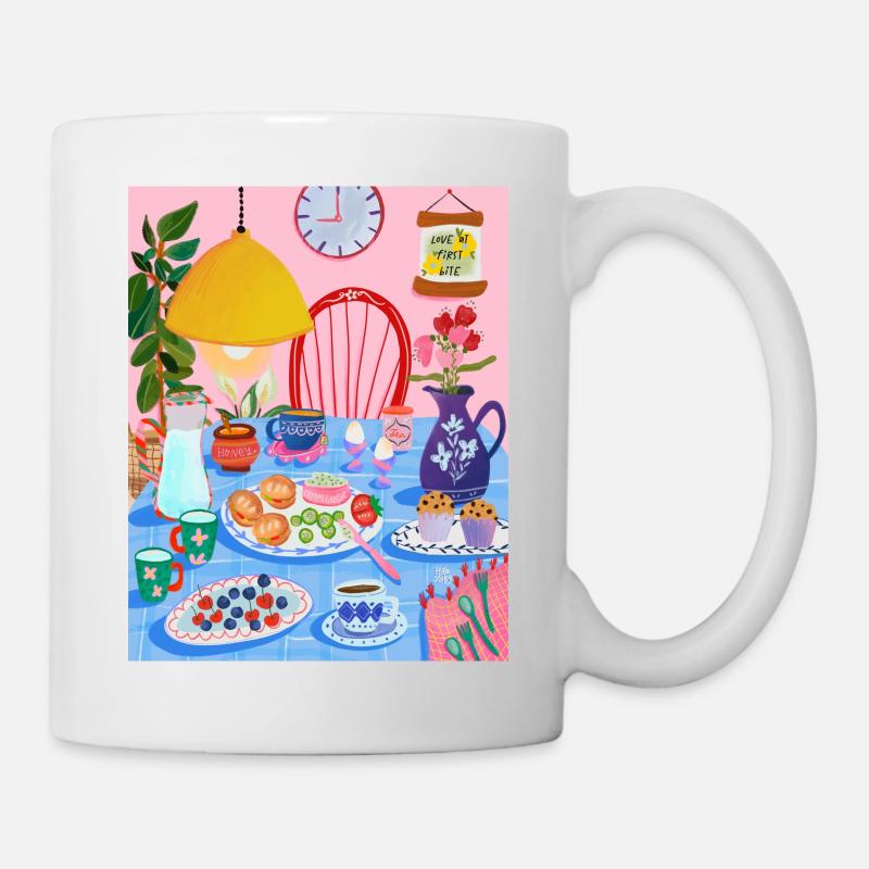 Breakfast At The Table - Tasse - Weiß