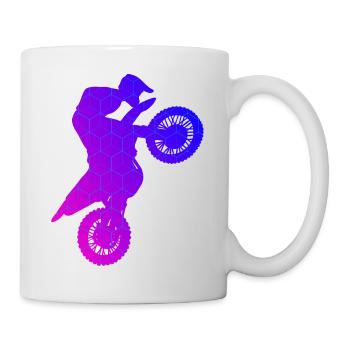 Herren Supermoto Dirtbike Dirt Biker Freestyle Mot - Tasse - Weiß - Rechts