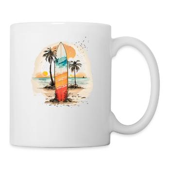 Surfen im Abendlicht - Tasse - Weiß - Rechts