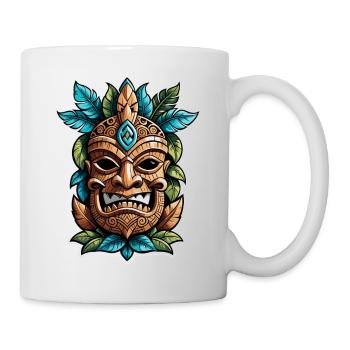 tiki beach - statue polynèsie - Mug blanc - blanc - Droite