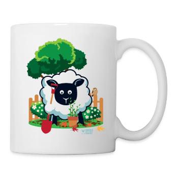 Les brebis aiment le jardinage ? - Mug blanc - blanc - Droite