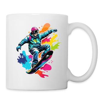 Snowboarder / Sports d’hiver / Piste / Neige / Alpes - Mug blanc - blanc - Droite