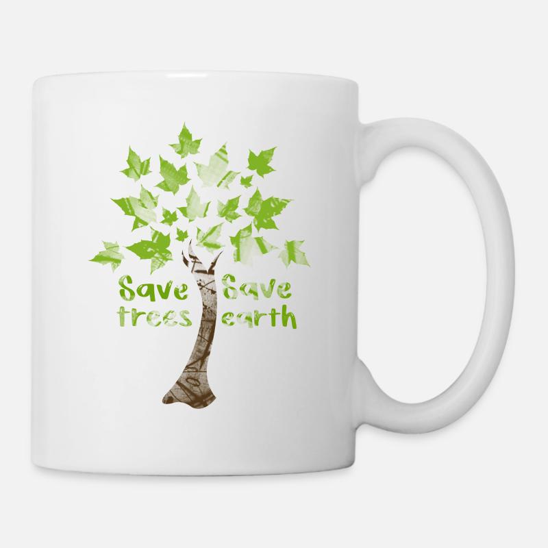 Bäume retten, Erde retten - Tasse - Weiß