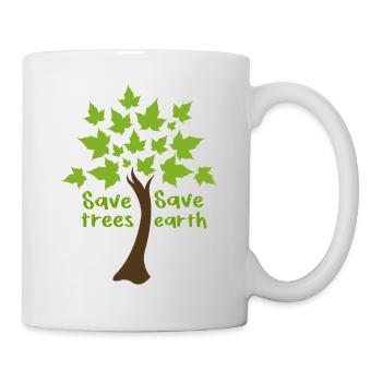 Sauver les arbres, sauver la terre - Mug blanc - blanc - Droite
