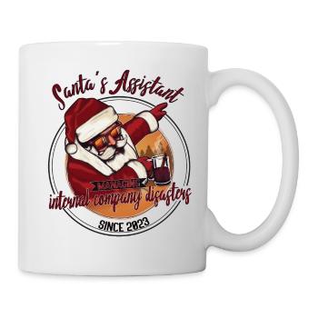 Christmas Office dabbing Weihnachtsmann mit Punsch - Tasse - Weiß - Rechts