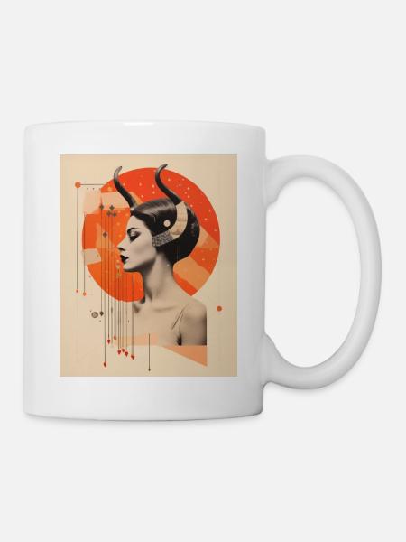 Steinbock-Collage - Tasse - Weiß