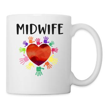 Infirmière Sage-femme Accoucheuse Coeur - Mug blanc - blanc - Droite