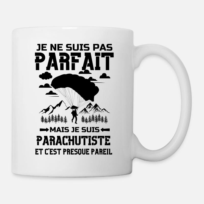 Pas parfait mais je suis parachutiste parachute 2 - Mug blanc - blanc