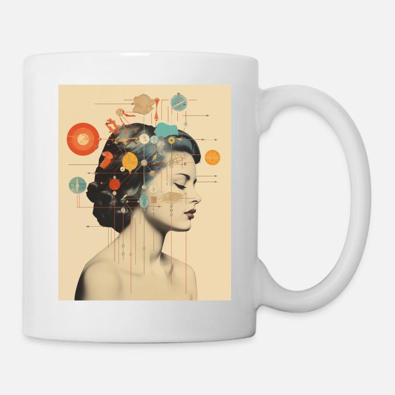 Aquarius collage art astrology - Mug - white