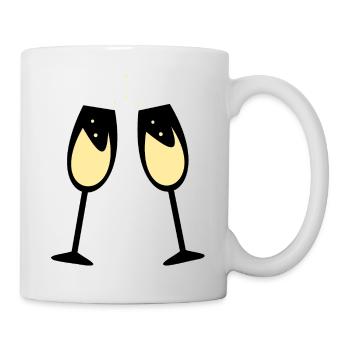 Vin,verres à célébrer - Mug blanc - blanc - Droite
