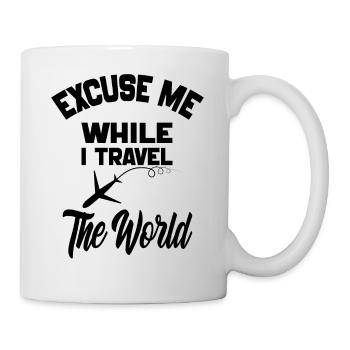 Excuse Me While I Travel The World-World map 2024 - Mug blanc - blanc - Droite