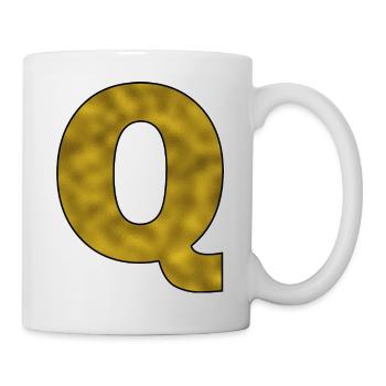 Lettre Q Or - Mug blanc - blanc - Droite