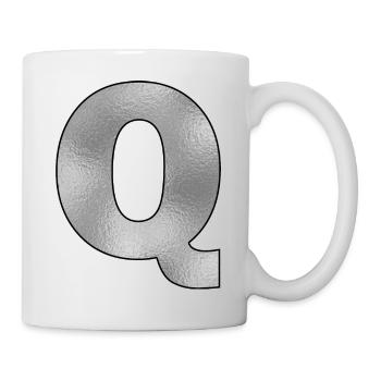 Buchstabe Q Silber - Tasse - Weiß - Rechts