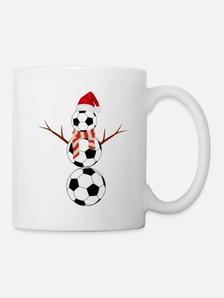 Drôle de bonhomme de neige de football Noël - Mug blanc - blanc