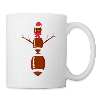 Rugby bonhomme de neige Noël - Mug blanc - blanc - Droite