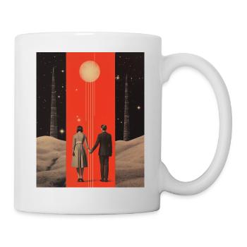 Zum Mond und zurück Collage - Tasse - Weiß - Rechts