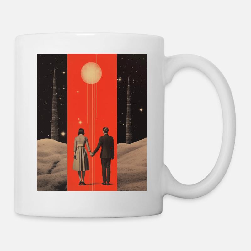 To the moon and back collage - Mug - white
