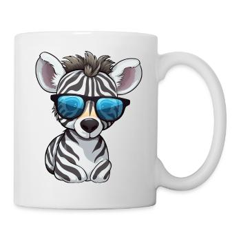 A baby zebra wearing stylish sunglasses. - Mug - white - Right