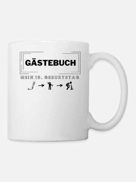 Gästebuch „Mein 18. Geburtstag“ - Tasse - Weiß