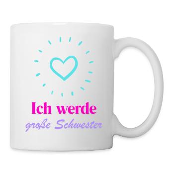Ich werde große Schwester von einem Bruder - Tasse - Weiß - Rechts