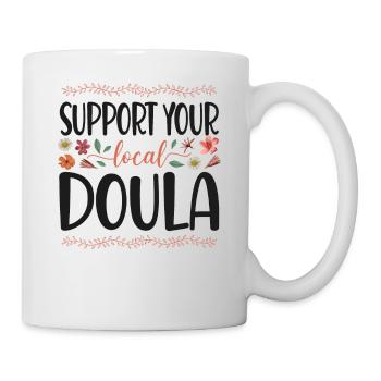 Doula Travailleuse à la naissance Soutien aux fleurs - Mug blanc - blanc - Droite