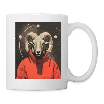 Aries Ram Surrealistic Collage - Mug - white - Right