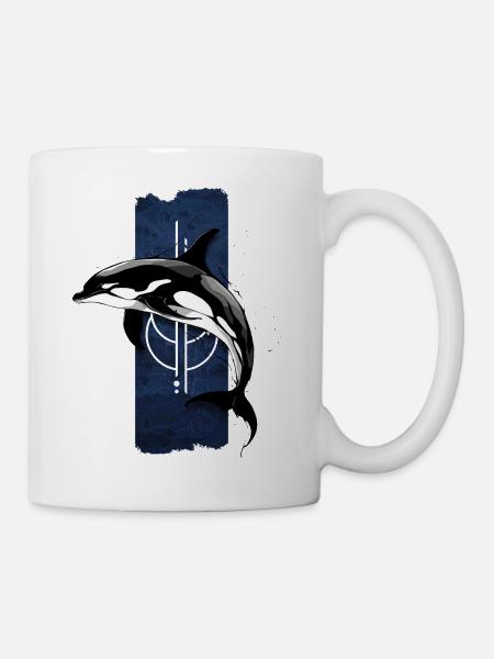 Ocean Monarch: Majestätischer Schwertwal - Tasse - Weiß